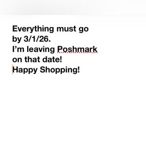 Leaving Poshmark 3/1/26 as I won’t have time anymore to post due to work/family